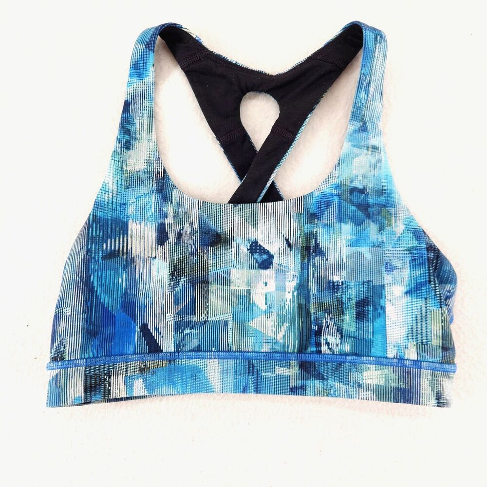 Lululemon Time To Sweat Bra Sun Dazed Multi Blue Medium Support Size 6